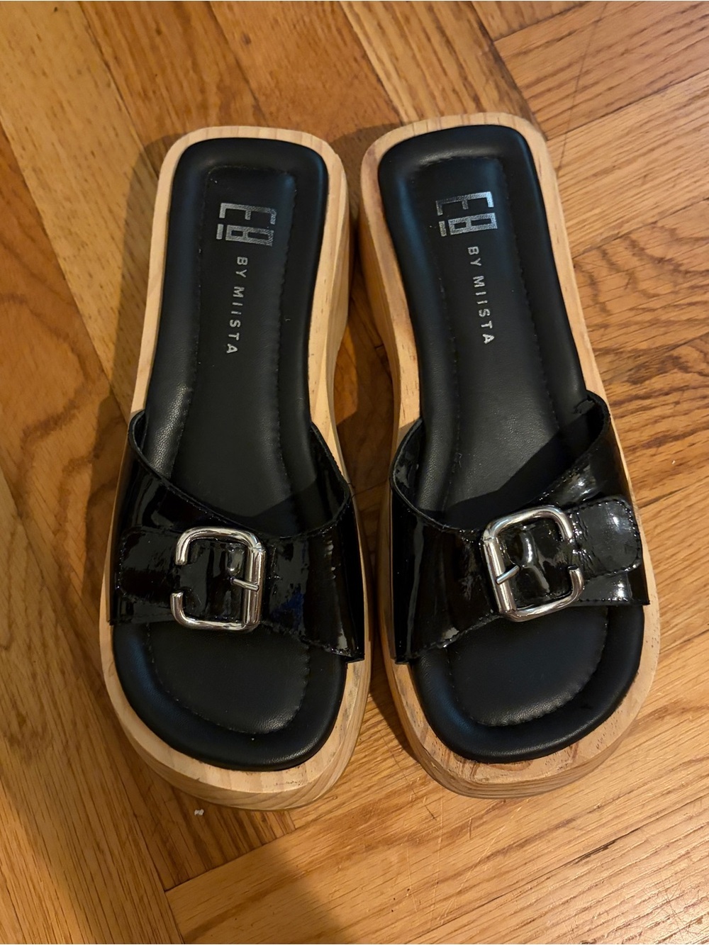 Miista Patent leather Sandals with wooden platform